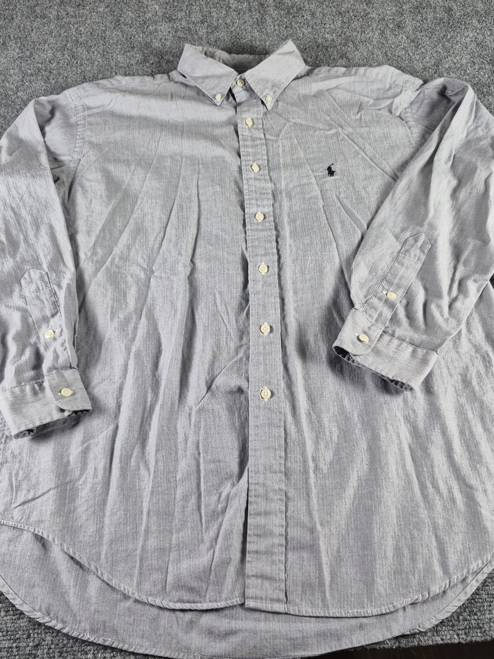 Polo by Ralph Lauren Light Gray Long-Sleeve Button-Down Shirt